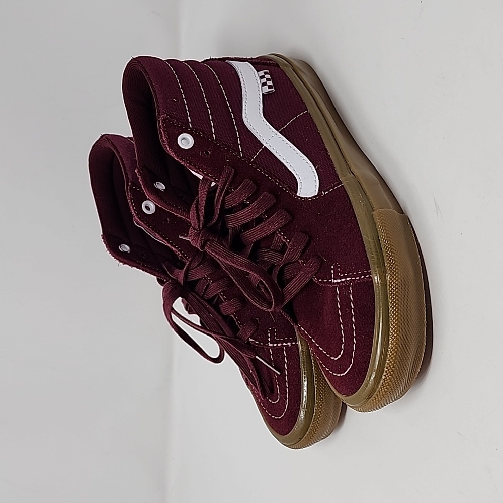 Vans High Top Suede Leather Burgundy Sneaker Men Size 6.5